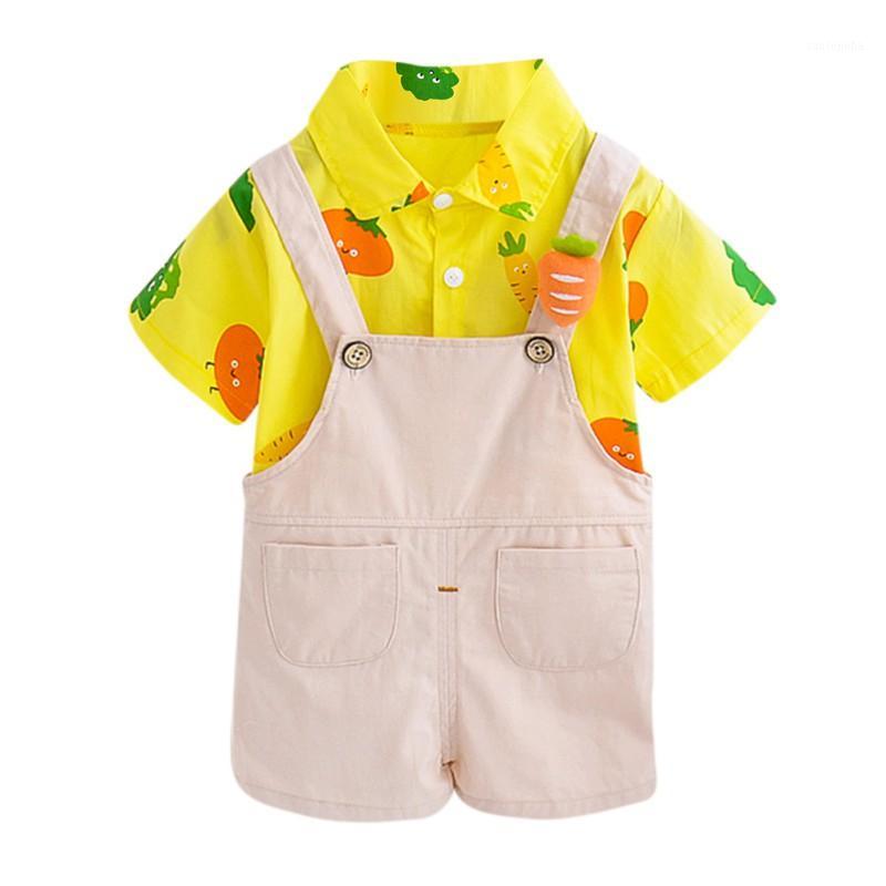 

High Quality Children's Summer Handsome Boy Lapel Suit Cute Show Suit Cute Shirt Suspenders Boy1, White