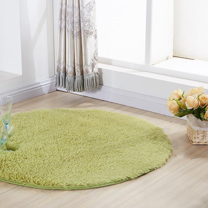 

Large Fashion Soft Carpet Home Non-Slip Rug Living Room Shaggy Plush Mat Round Kitchen Modern1, White