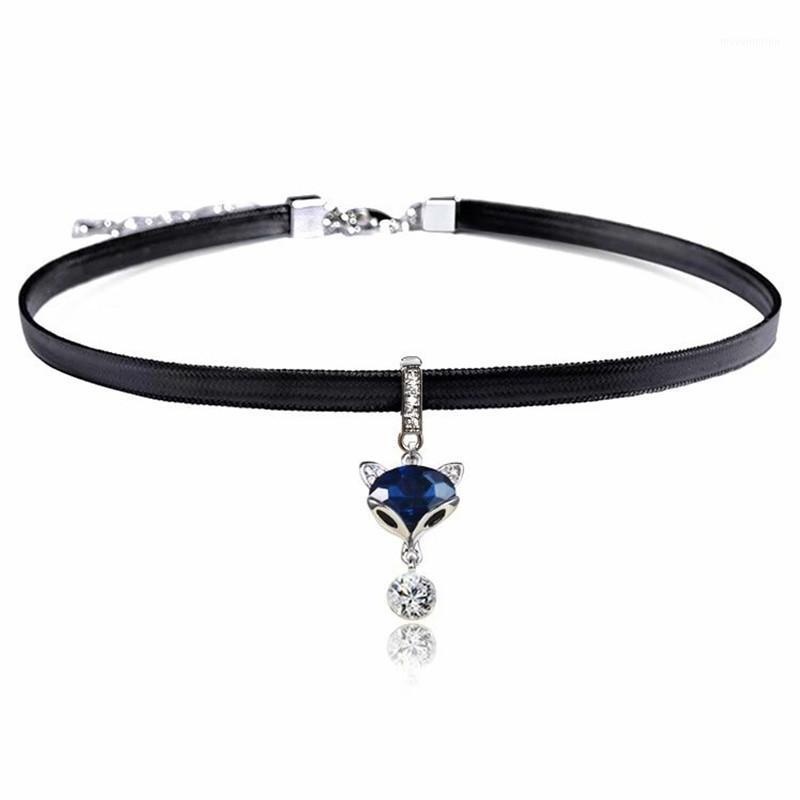 

Ms Betti 2020 New Year Wife's Jewelry Gift Crystal Pendant Choker PU Leather Crystal From Austria For Fashion Women And Girl1
