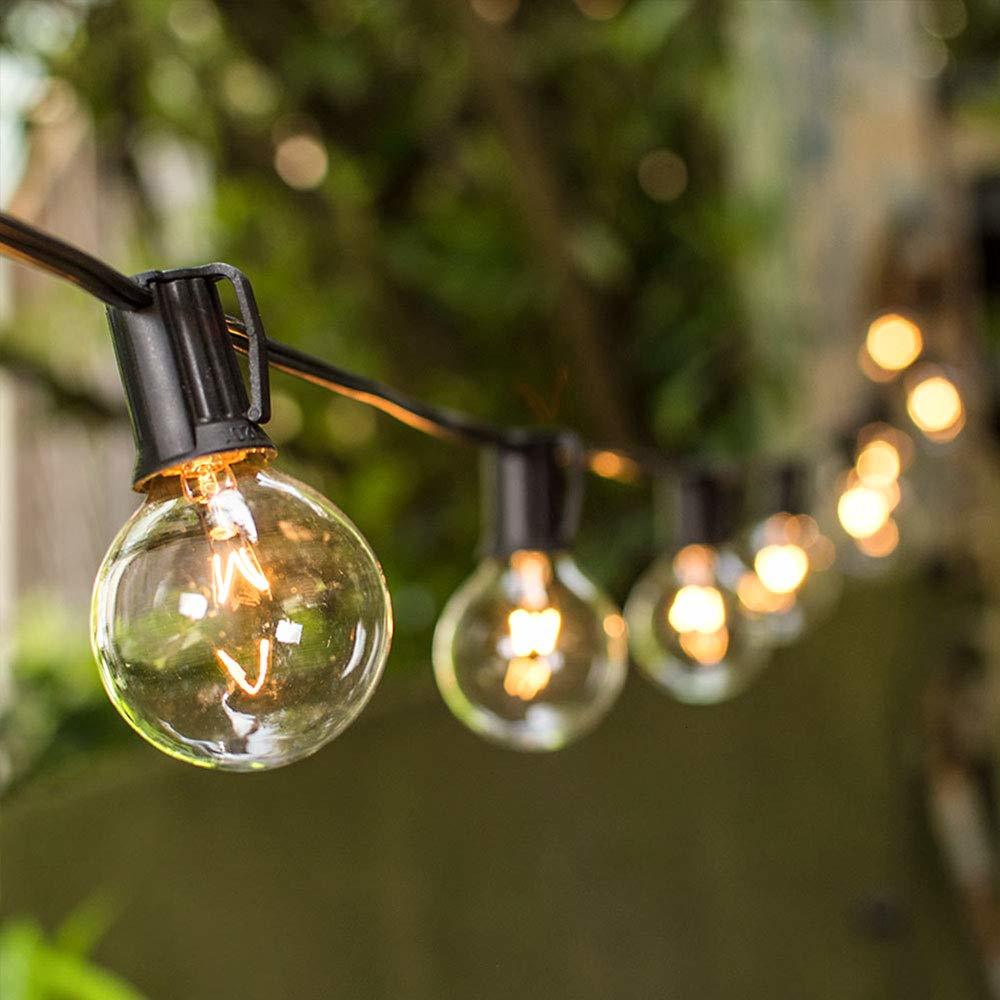 

2021 New 7.62m/25ft G40 Globe Lights with 25 Clear Vintage Bulb Indoor Outdoor Commercial Grade Christmas Garden String Light Fs64
