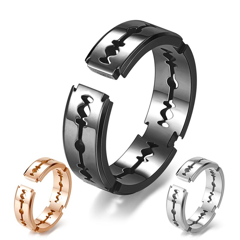 

Unique Shaving Blade Ring for Men and Women Black / Rose Gold / Silver Color Stainless Steel Jewelry Fashion Accessories