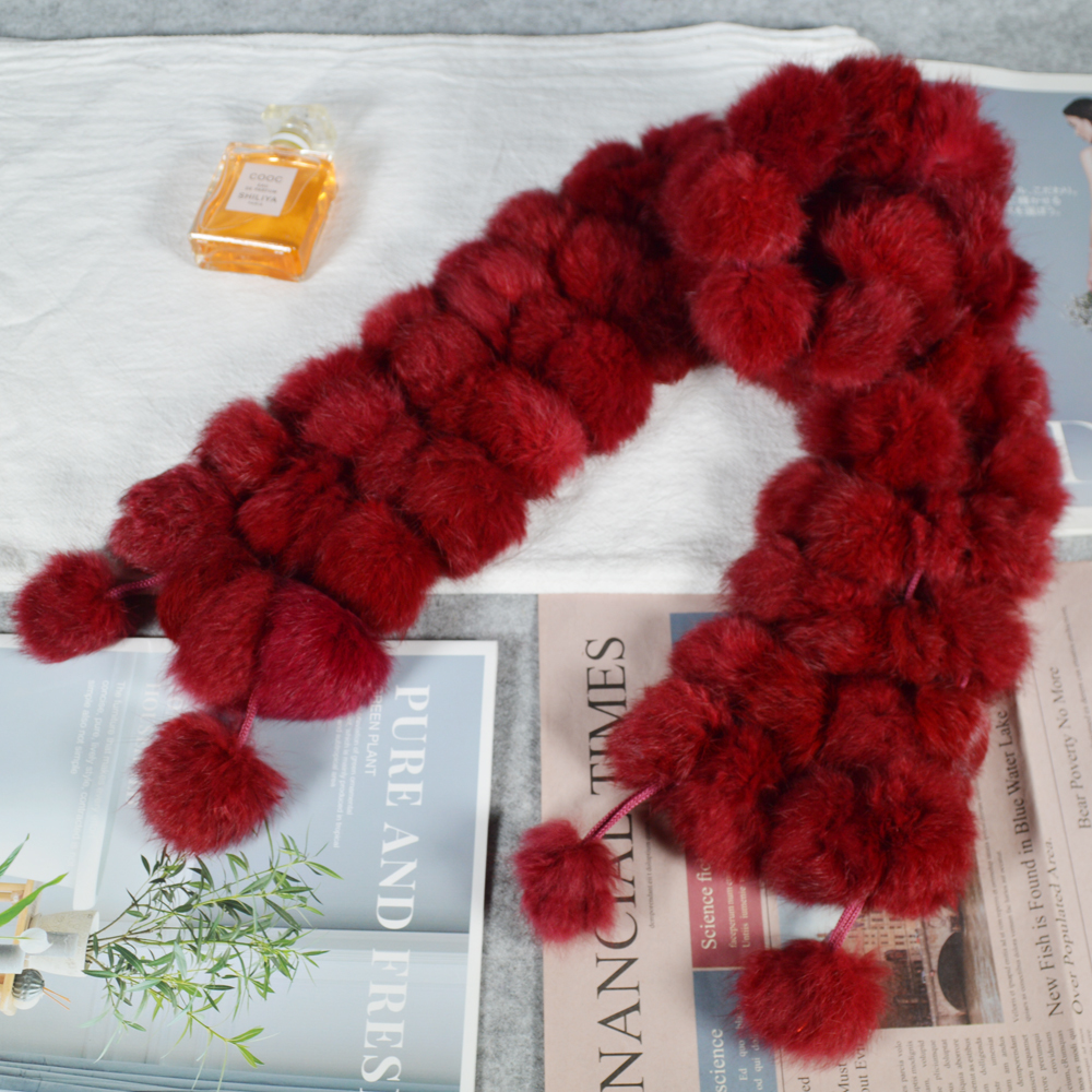 

New natural female style scarf hot winter neckerchief skin fashion real lady scarves ring rabbit