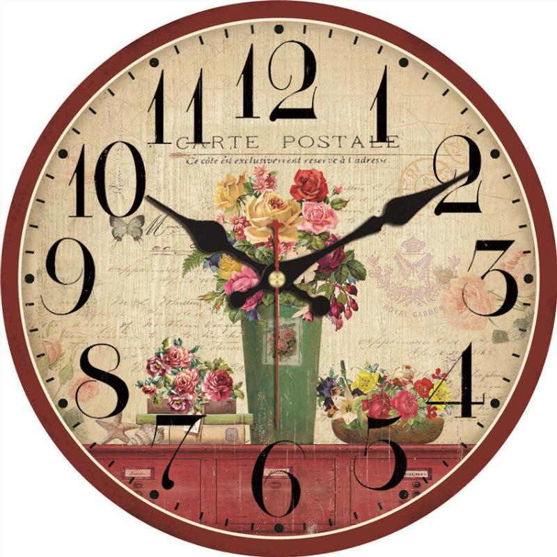 

Shabby Chic,Rose Wall Clocks,Vintage Wall clock,Wall Watches Home Decor,Flower Clock Non Ticking