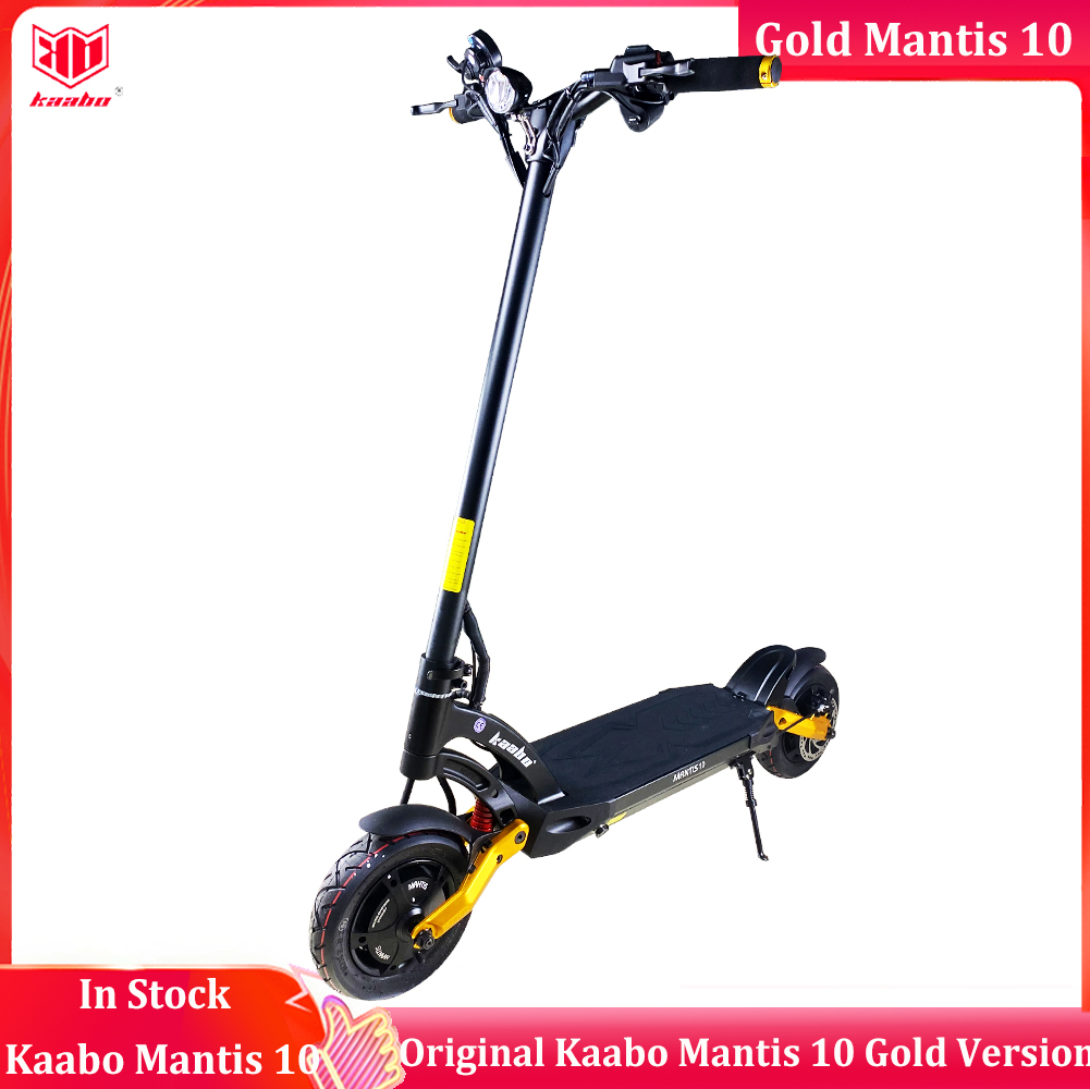 

Original Kaabo Mantis 10 Electric Scooter Gold V2 Version Dual Motor 2000W 60V 18.2Ah 60V 24.5Ah Battery Foldable Full-hydraulic Brake IPX5 Waterproof