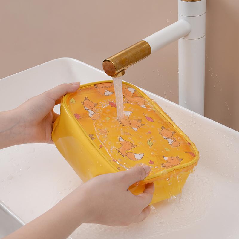 

Girls Travel Clear Cosmetic Bag Waterproof PVC Women Toiletry Organizer Pouch Transparent Make Up Case Wash Tote, Black2