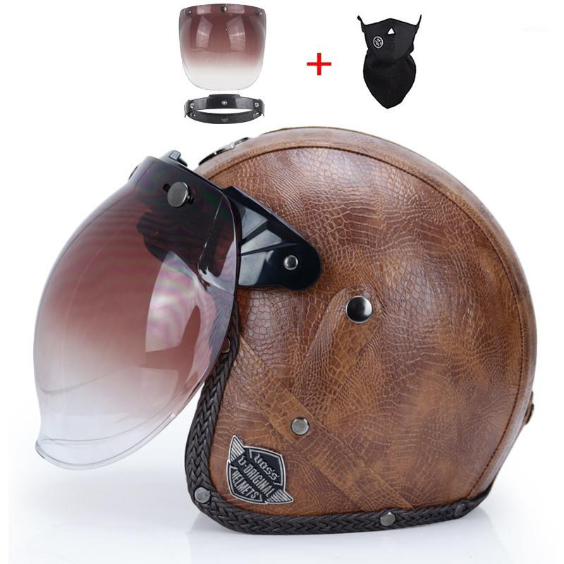 

Adult Helmets vintage motorcycle helmet motorcross Casco Capacete open face Vintage retro motorcycle Chopper Style1