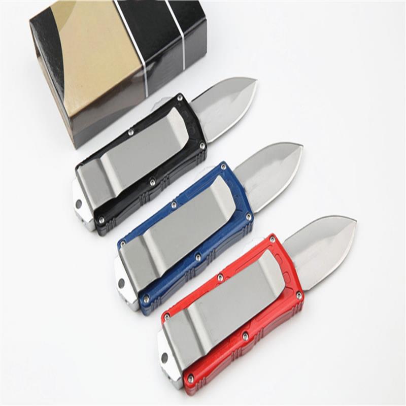 

Special Blade Spear Small Zn-alu Tactical With 440C Double Edge Retail Box Satin Knife Auto Alloy Handle EDC Knives Offer Point Mini Uotvj