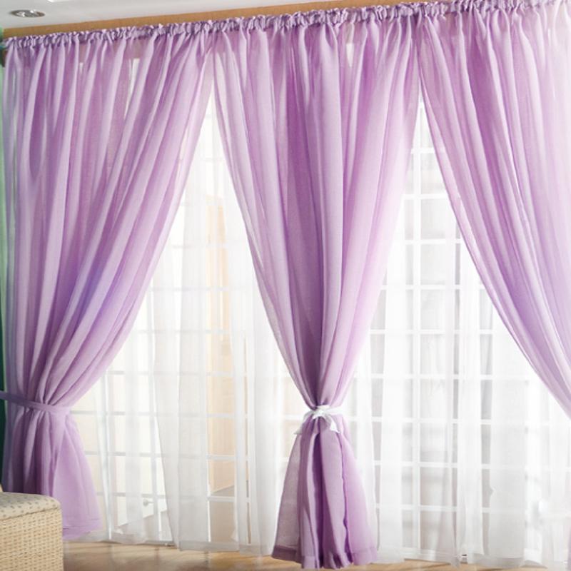 

European Pure Color Tulle Linen Window Screening Sheer Voile Curtain Window Panel Tulle for Living Room Kitchen Cortinas WP276-3, Tulle 05