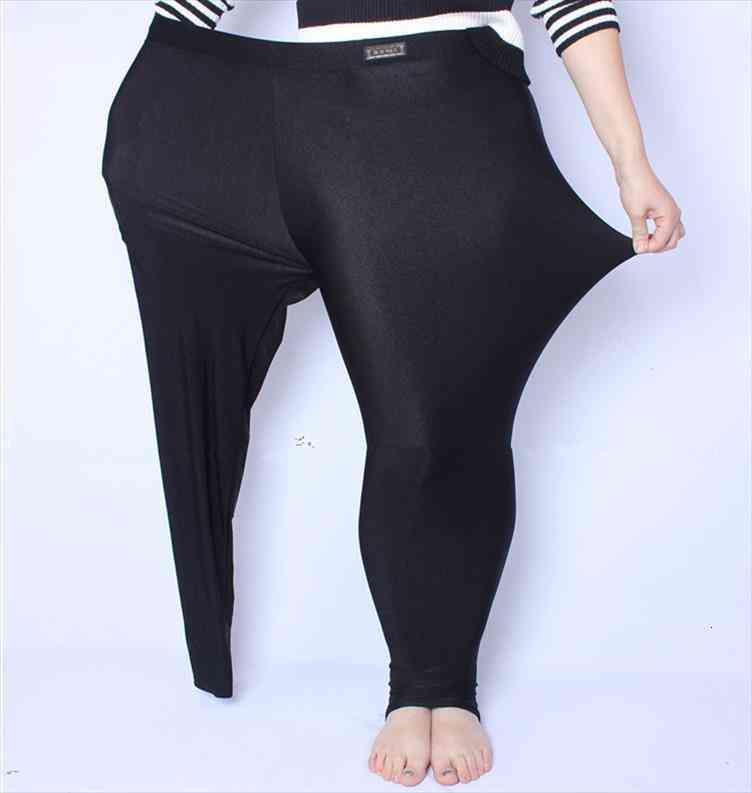 

Fit 150kg Fat Mm Plus Size Women Autumn Black High Waist Nylon Leggings Pants High Elastic Stretch Material -5xl