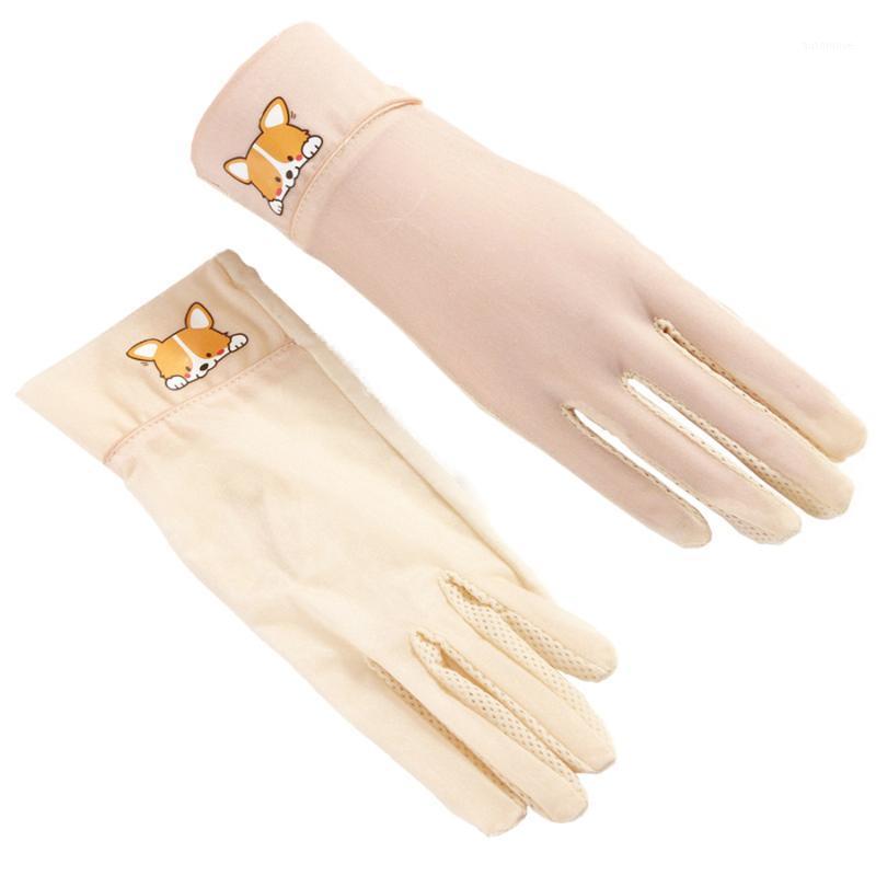 

Female Simulation Silk Elastic Gloves Sun Protection UV Thin Section Silk Stickers Hand Touch Screen Driving Skid 3-TBFS091