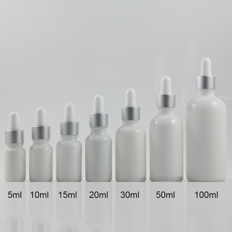 

Wholesale 1 oz empty Reagent Eye Dropper glass containers, 30ml white jade essential oil bottle