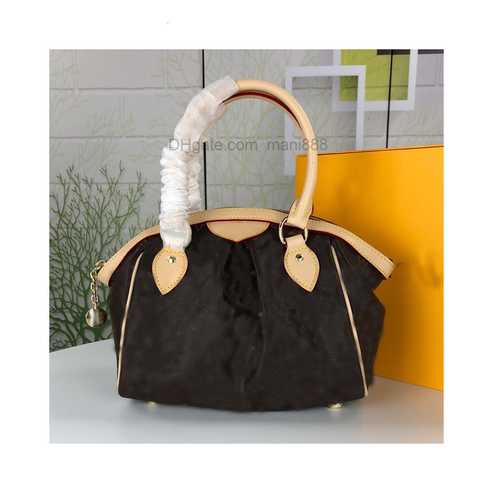 

Large Tote Bag Bowling Shape Handbag Wrinkle Genuine Leather handbags Soft Hand Bag Fashion Letter Lady Shoulder High Quality, Make up the freight