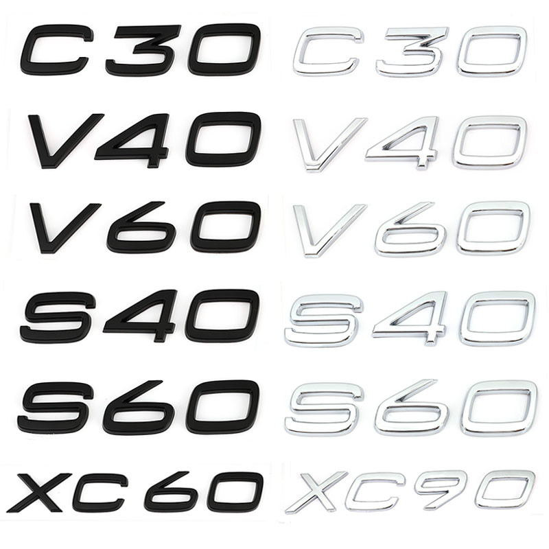 

3D AWD T3 T5 T6 T8 Logo Emblem Badge Decal Car Sticker for Volvo C30 V40 V60 S40 S60 XC60 XC90 XC40 S80 S90 S80L S60L Car Stying, Black