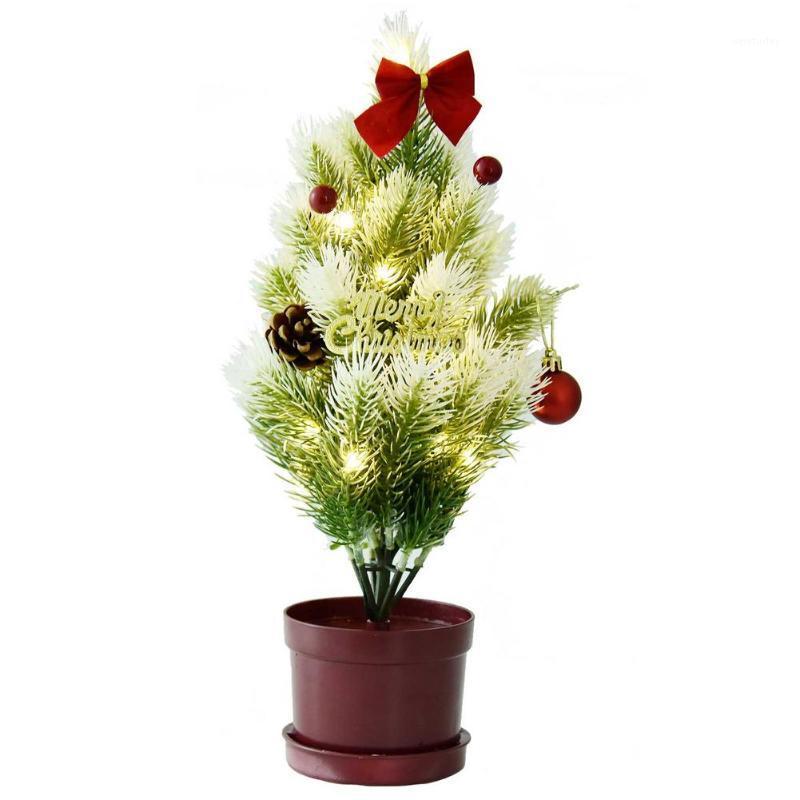 

Potted Christmas Tree Ornament Watering To Light Up LED Tree Artificial Christmas Pot Glitter Ball Home Decoratio1
