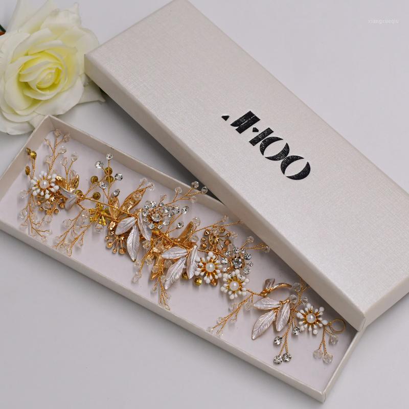 

Hair Clips & Barrettes JHOO Headbands,Wedding Headpieces For Bride Vintage Bridal Alloy Leaf Vines Women Rhinestone Jewelry, Golden;silver