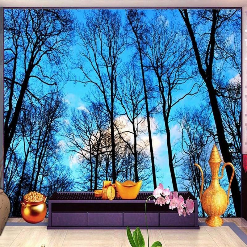 

Dropship Photo Wallpaper 3D Wallpaper Fantastic Woods TV Wall Decoration Painting Lobby Custom Studiol 3d Wall Paper1, As pic