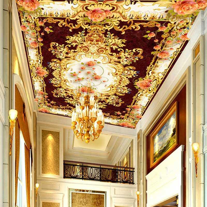 

Drop Shipping Custom 3D Wall Mural Wallpaper Modern European Style Bedroom Ceiling Fresco Background 3D Photo Wallpaper Painting1, As pic