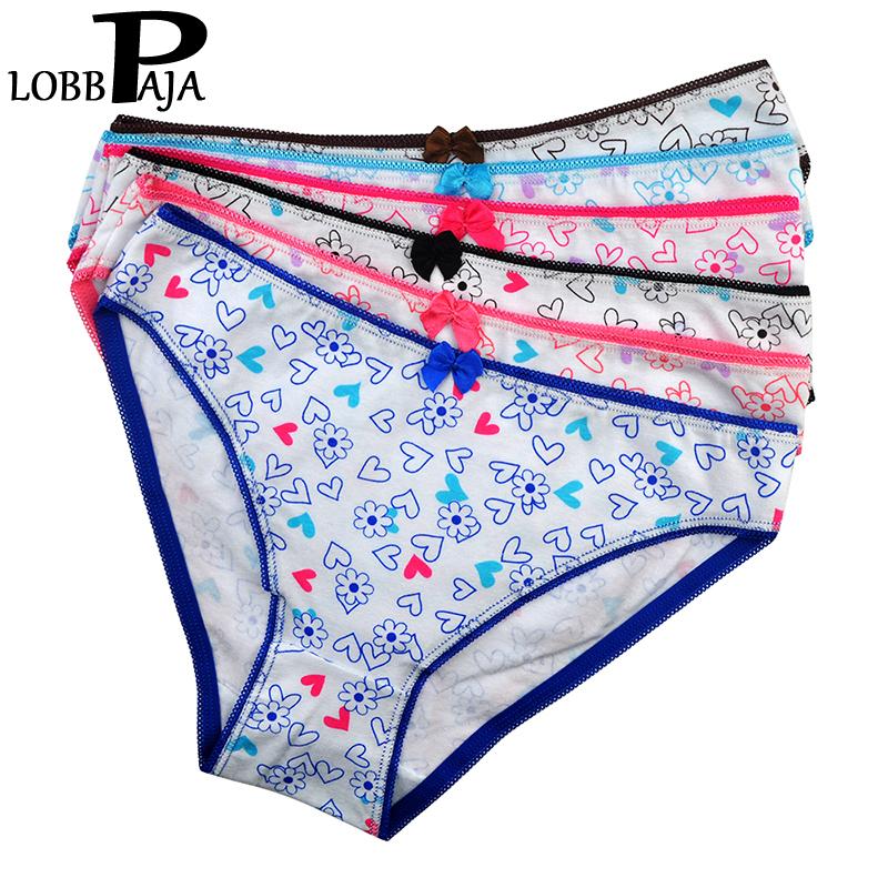 

LOBBPAJA 5 PCS/Lot Women Panties Cotton Underwear Cute Dots Print Low Rise Girls Briefs Everyday Ladies Knickers for Women L383, 385 5 colors