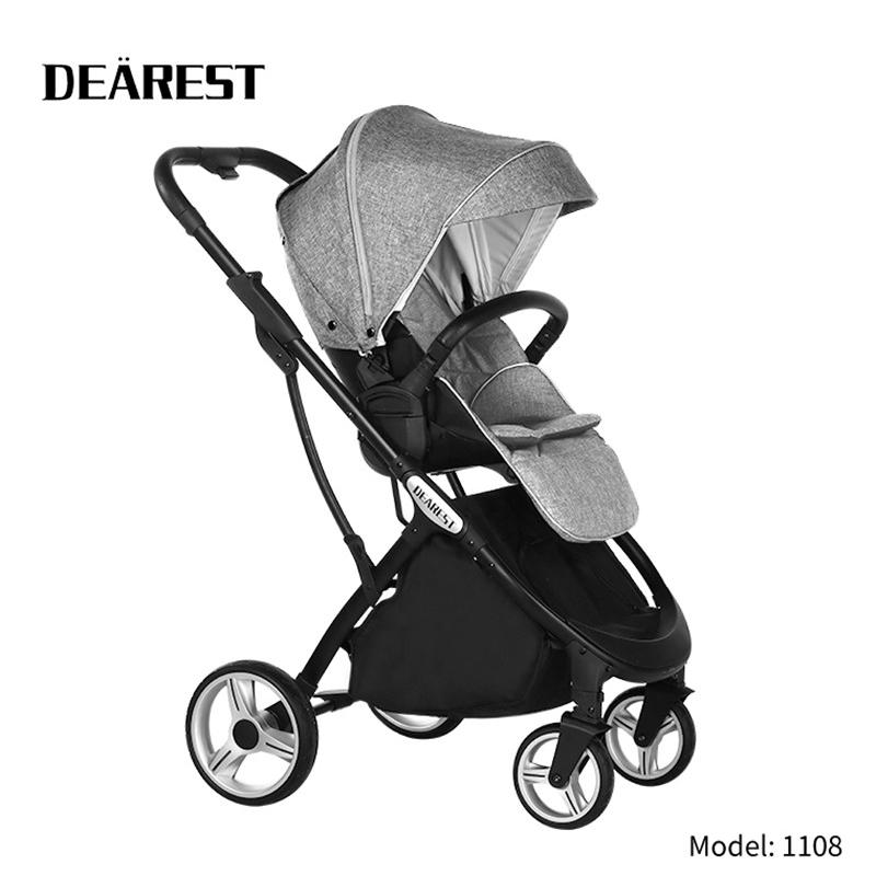 

DEAREST Stroller Lightweight Foldable Sitting and Reclining Stroller Four-wheel Absorber Two-way High Landscape