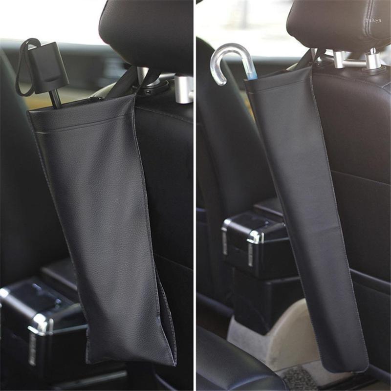 

PU Leather Car Seat Umbrella Holder Storage Bag Foldable Car Styling Umbrella Storage Holder Auto Seat Organizer Hanging Bag1