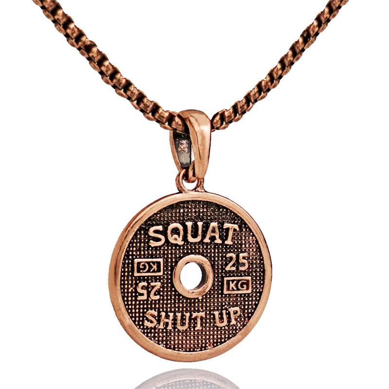 

Fitness Weightlifting Necklace Pendant Stainless Steel Chain Gym Dumbbell Barbell Weight Charm Men Workout Jewelry
