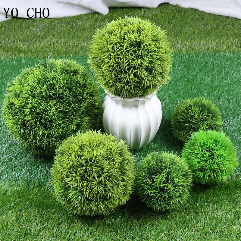 

Artificial Green Grass Ball Plant Topiary Hanging Garland Home Wedding Party Simulation Green Grass Ball Home Decoration Plants