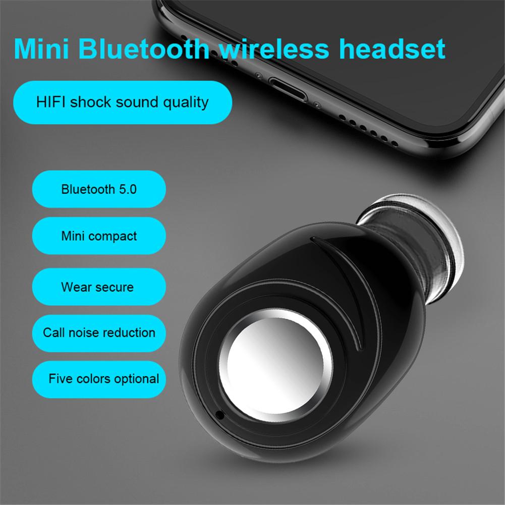 

MSX8 Mini Single Wireless Earphone Bluetooth Earbud HD Call Noise Reduction HIFI Sound Stereo Bass Headset Waterproof Sport Headset, White