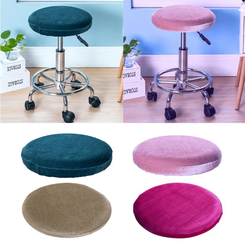 

Velvet Elastic Round Chair Bar Stool Cover Slipcover Protector 30-38cm