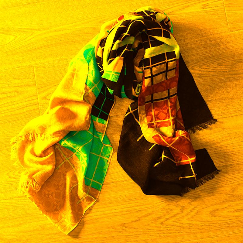 

Scarves 2022 Silk Wool Scarf Women Pashmina 240*70cm Big Size Warm Shawl Plaid Print Black Limited Quantities