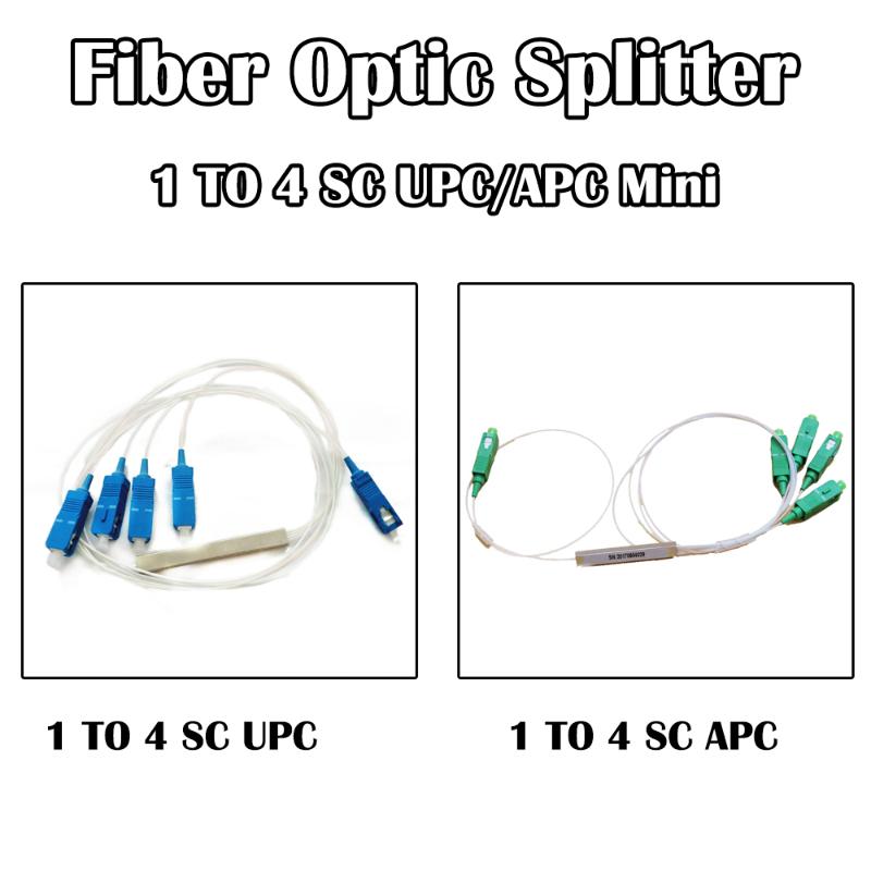 

10 Pieces FTTH 1 X 4 SC APC/UPC Mini PLC Fiber Optical Splitter 0.9mm 1 TO 4 SM Single Mode for SC Fiber Optical Adapter