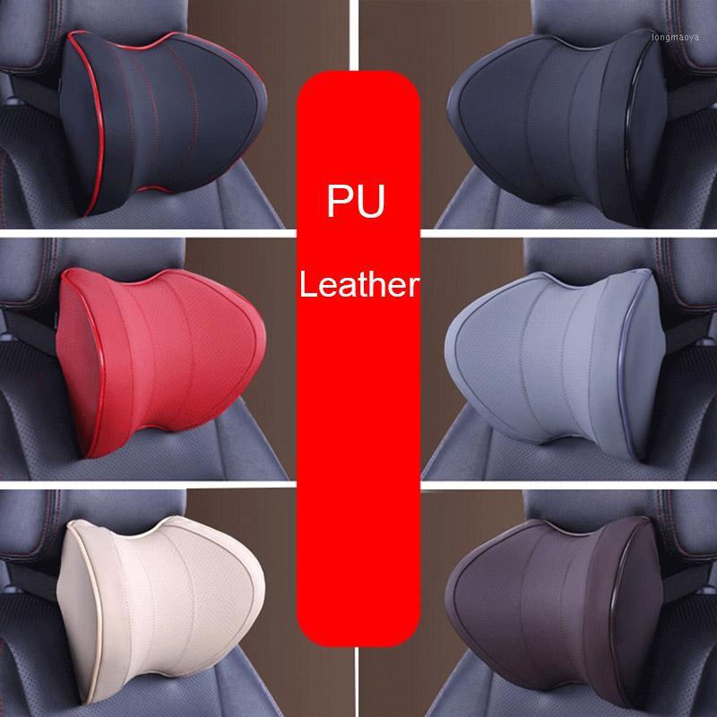 

PU Leather Travel Ease Car Lumbar Support Back Cushion & Headrest Neck Pillow Memory Foam for Pain Cervical Neck Relief1