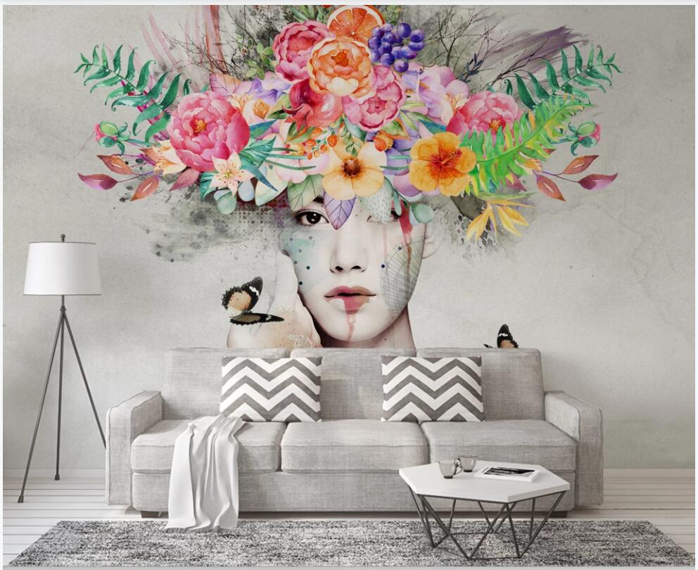 

WDBH custom photo mural 3d wallpaper Modern hand painted watercolor beauty rose flower home decor 3d wall murals wallpaper for walls 3 d, Non-woven wallpaper