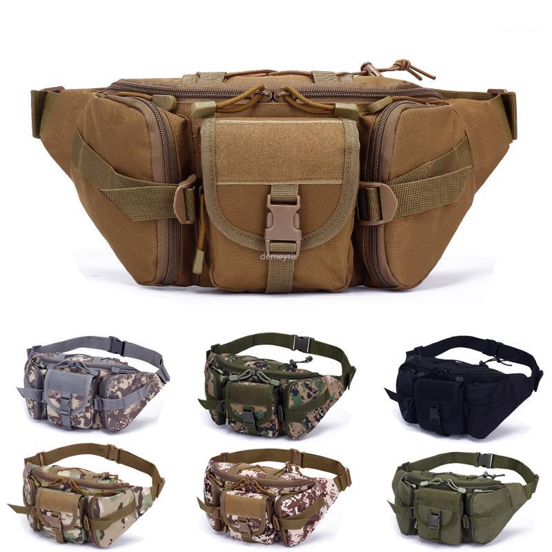 

Nylon Tactical Waist Bags Outdoor Climbing Hiking Hunting Waist Packs Pouches Camouflage Molle Bag Riding Pack1, Black