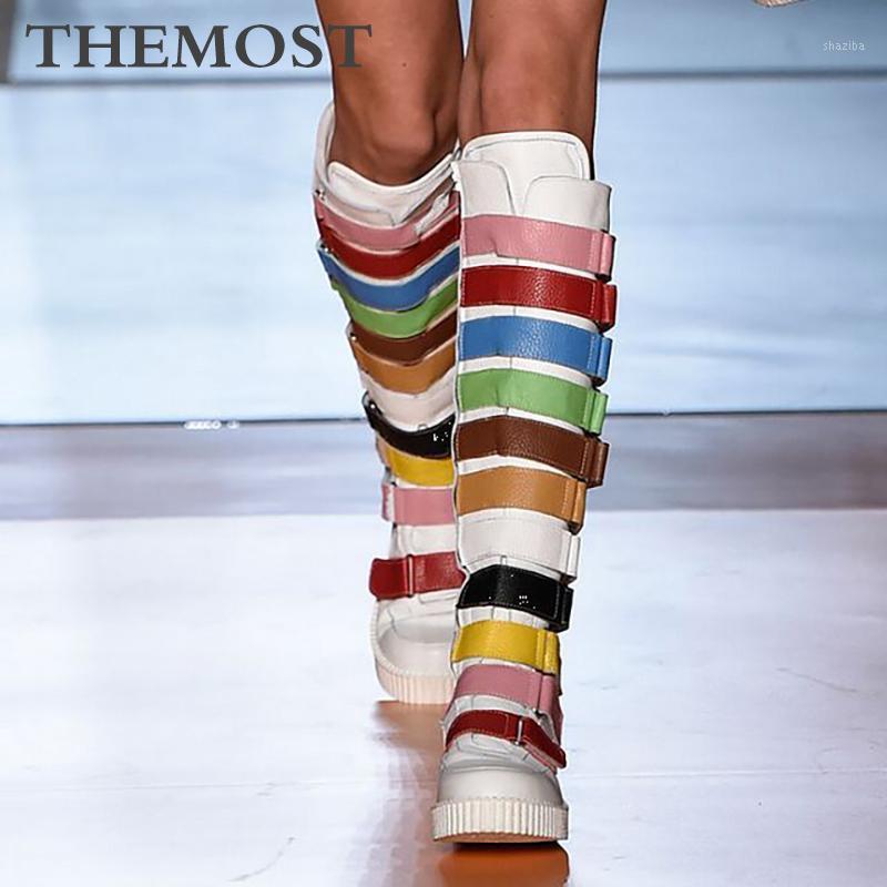 

Colorful belt and knee women's boots fashion show fashion microfiber leather long boots autumn and winter short plush warm1, 11