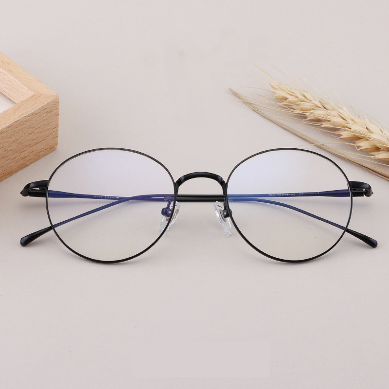 

New 2021 High Quality Handmade Titanium Retro Round Glasses Frames for Ultra-light Female Eyewear Prescription Dsej