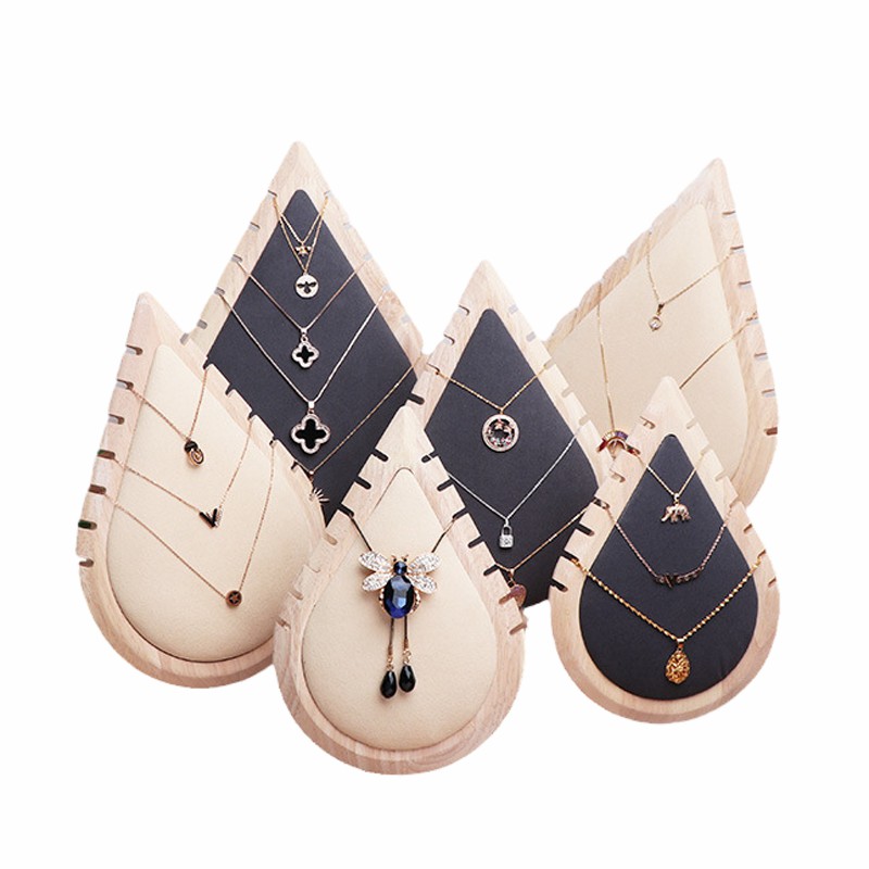 Creative High-End Log Necklace Display Stand Set Flannel Pendant Shelf Jewelry Store Counter Window Display Props-image-628206579