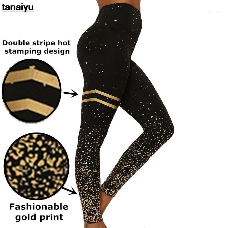 

High waist yoga pants leggings female flash gold stretch push up fitness pants running gym training clothes tight sportstrousers1, White gold
