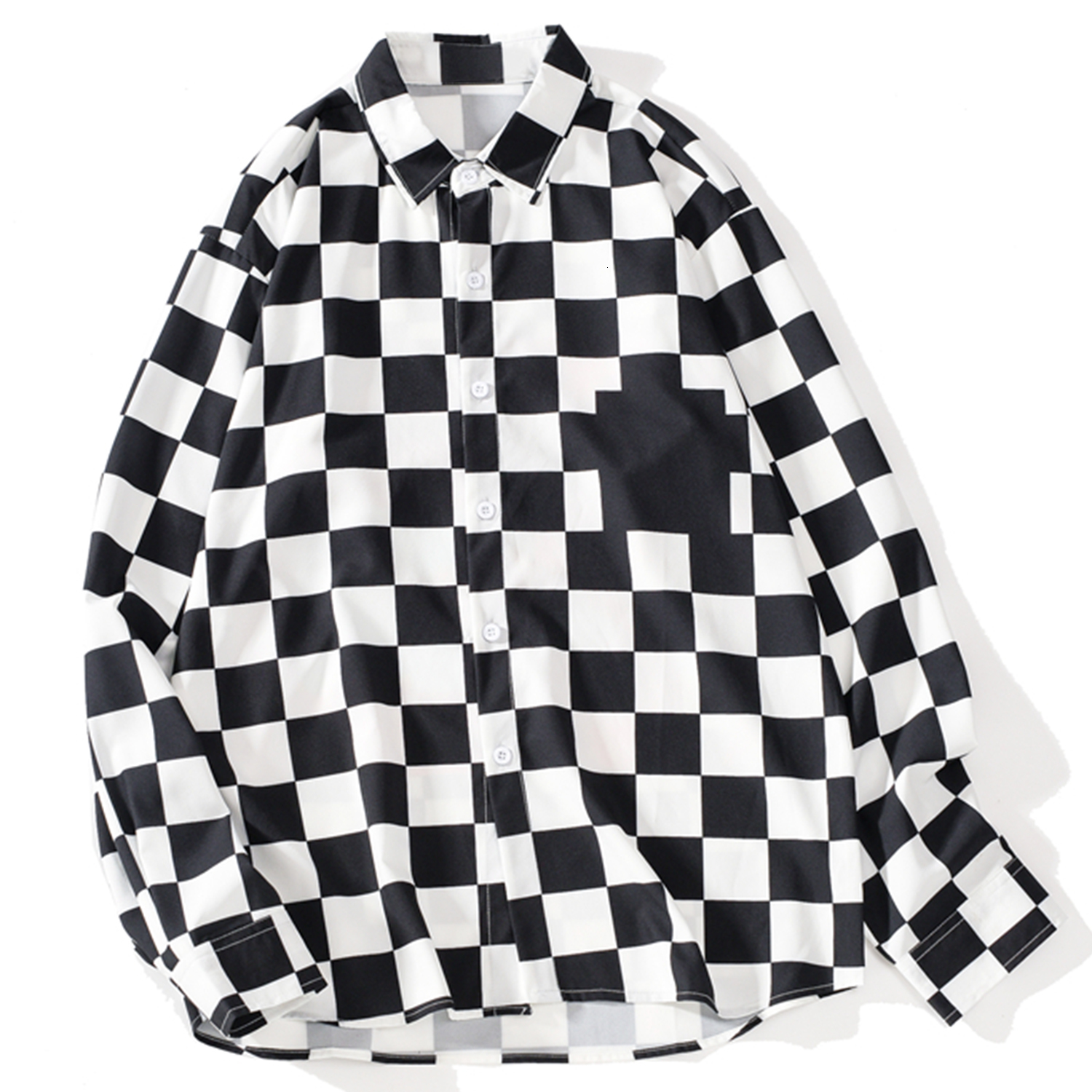 

2021 New Africa Eden Plaid Shirt Autumn Hip Hop Top Fashion Casual Cotton Men's Long Sleeves Uh06, One
