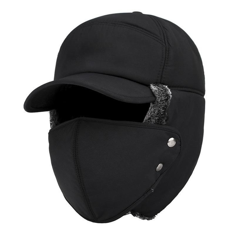 

Outdoor Cycling Cold-Proof Ear Warm Cap Thickened Ear Warmer Winter Hat for Men NIN668, Black