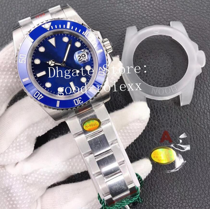 

Mens Watch Black Blue Green Ceramic Watches Mens Automatic ETA 2836 904L Steel 116610 Dive Glidelock Clasp Men NoobF V12 Version 116619 Wristwatches Yellow Gold, Box