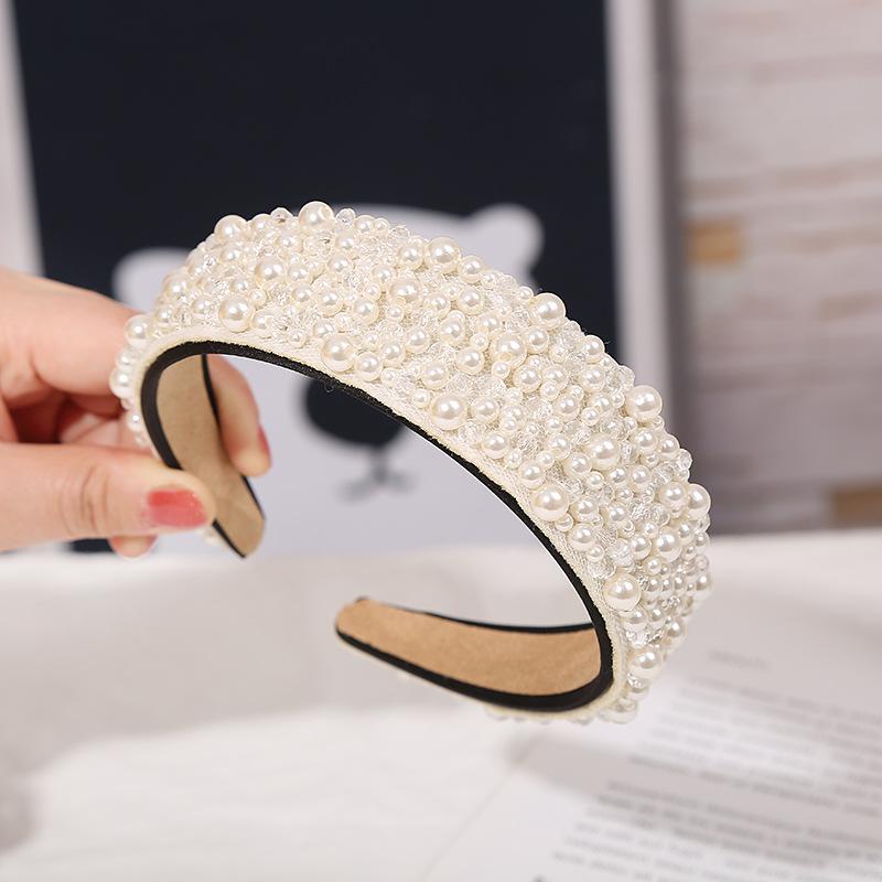 

2020 Fashion Women Elegant Pearl Crystal Hairbands for Girls Sweet Headband Hair Hoops Ornament Head Band Lady Hair Accessories