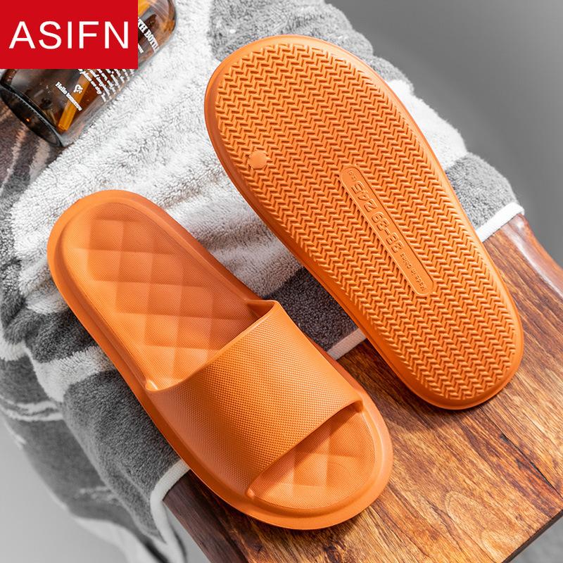 

ASIFN 2021 New Summer Women's Slippers Non-slip Bathroom House Slides Couple Indoor Soft Bottoms Home Bath Men Women Shoes, Orange