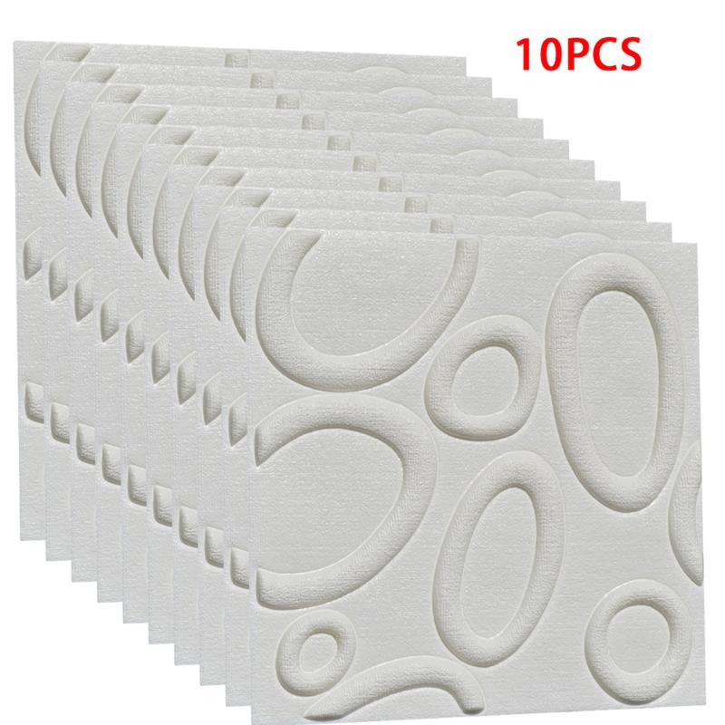

10 Pcs 3D Nordic Wall Stickers Background Pack Anti-collision Self-adhesive Wall Paste Simple Decorative Wallpaper Home Decor