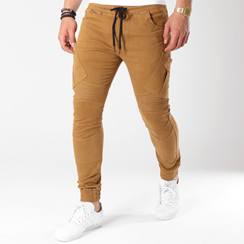 

Hip Hop Multi Pocket Cargo Pants Men Streetwear Drawstring Tactical Pants Men Vintage Tactical Cargo Trousers, Black