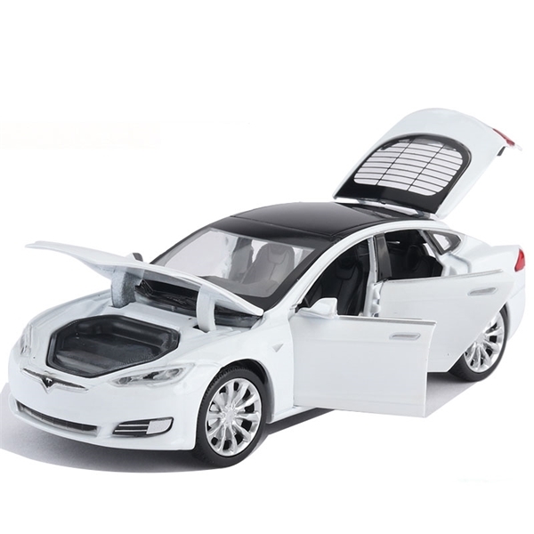 

1/32 Alloy Die Cast Tesla Model S P100D Sedan Model Toy Car 6 Door Sound Light Pull Back Saloon Toys Vehicle For Gifts X0102