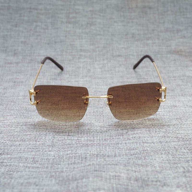 

Vintage sem aro quadrado c fio culos de sol homens oculos sombra diamante corte metal quadro oval gafas feminino para a conduo RV55