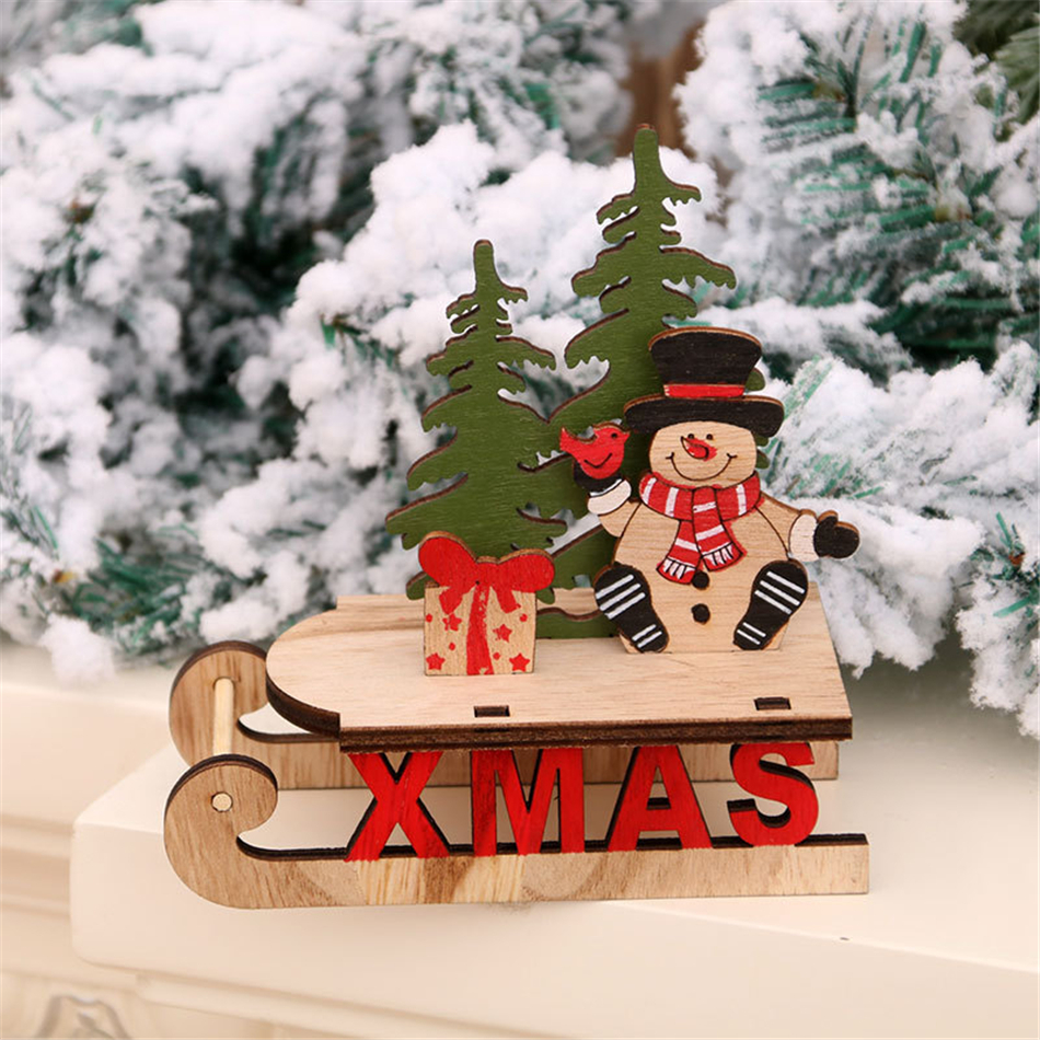 

Christmas Wooden Decorations Diy Wooden Hollow Christmas Tree Ornaments Sled Santa Claus and Snowman and Deer Ornament Craft