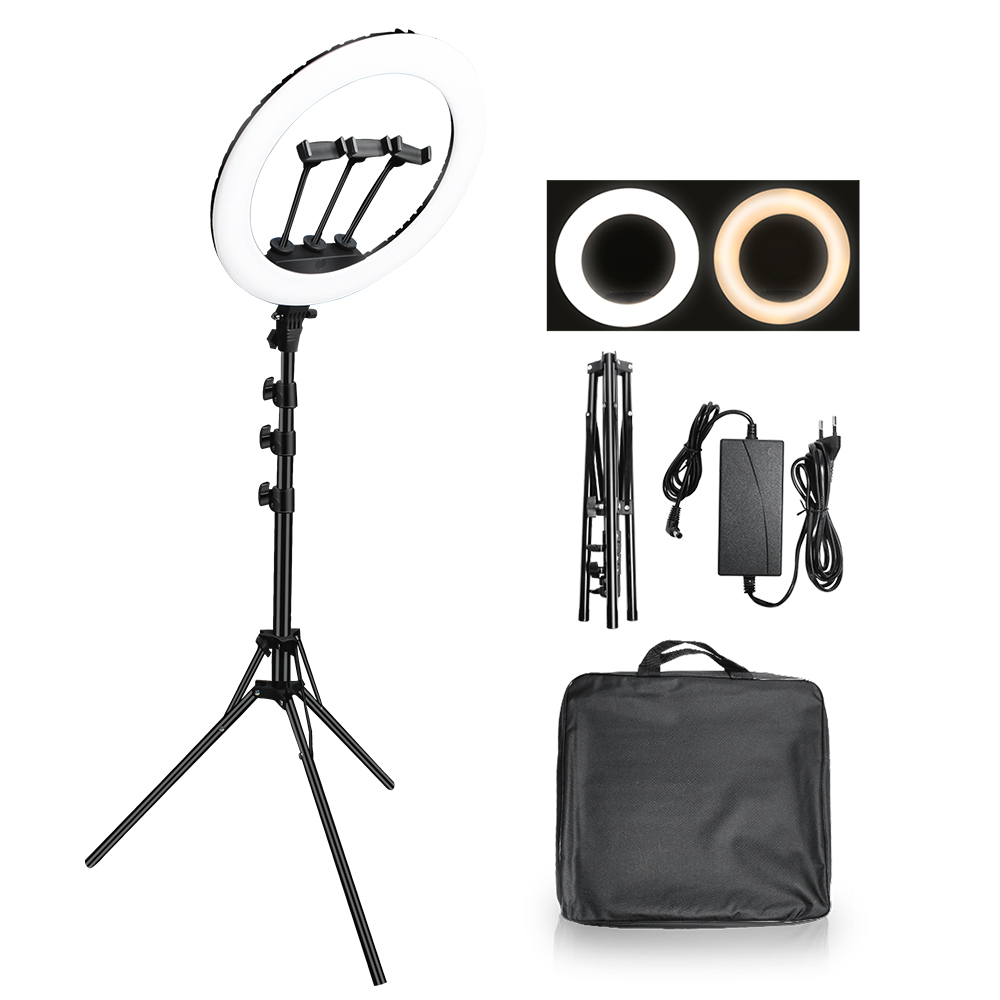 

18 Inch 45Cm Selfie Ring Light Led Studio Lighting 3200-5600K Ring Lamps With Stand Tripod 210Cm For Video Ringlight 65W
