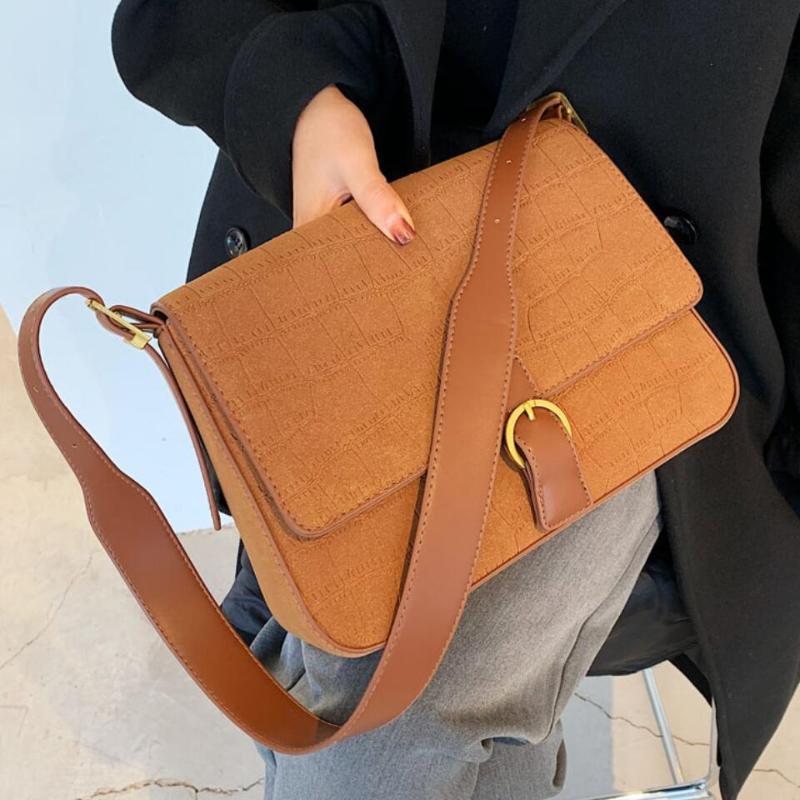 

Crocodile pattern Square Armpit bag 2020 New High quality Matte PU Leather Women's Handbag Vintage High capacity Shoulder Bags, Black