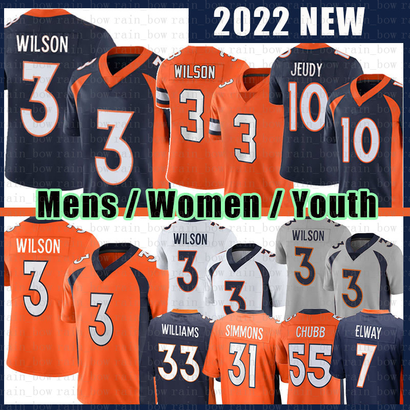 

3 Russell Wilson Denver''Broncos''Patrick Surtain II Football Jersey 10 Jerry Jeudy Bridgewater Peyton Manning Justin Si, Black;red
